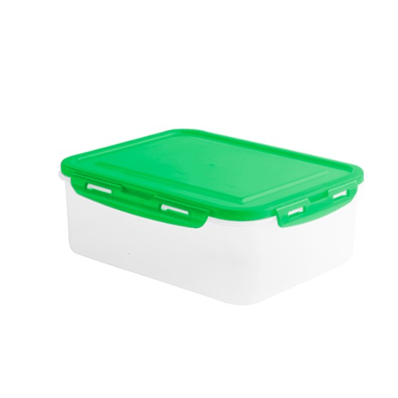 Food container- Flat Rectangular Container Clip 600 ml (BPA FREE) Green lid
